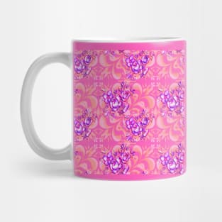 Blue roses on pink background Mug